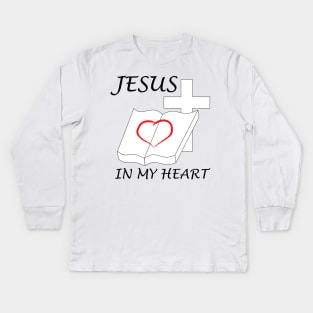 Jesus in my heart. Kids Long Sleeve T-Shirt